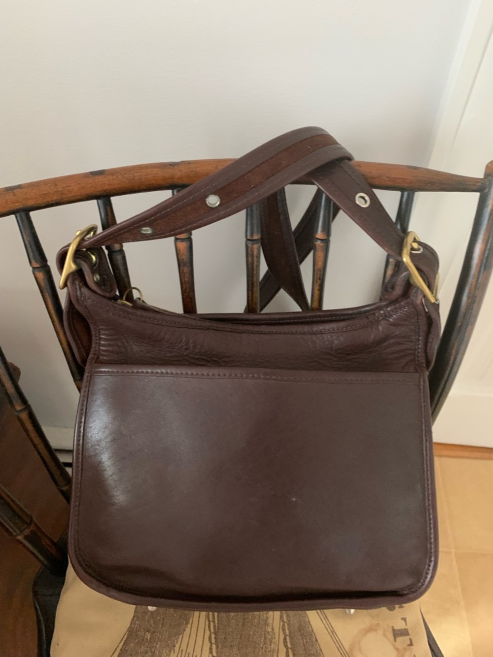 vintage Coach Dark Brown Leather Shoulder Crossbody 9966